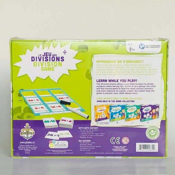 New Sealed Learning Card Game - Divisions English/French Age 8+ - Picture 9 of 13